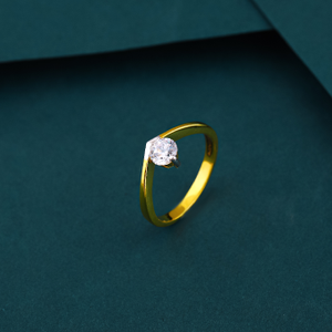 22K 916 Single CZ Diamond Premium Ring For La