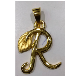22kt gold casting plain r initial pendant