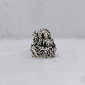 Real silver idol of shiv pariwar studded with