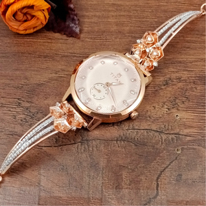 Rose gold ladies watch