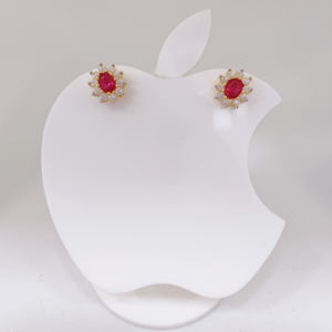 18k Gold Exclusive Red Stone Earring