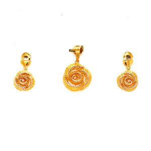 22k gold turkish meher classic pendant set