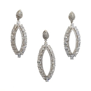 925 Sterling Silver Modern Pendant Set MGA - 