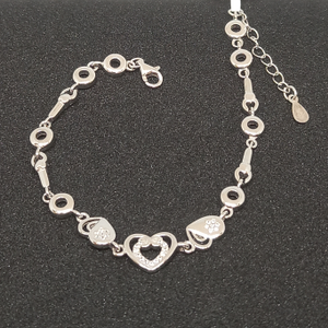 925 silver heart shape bracelet