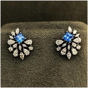 9KT Designer  Swarovski Earring For Ladies