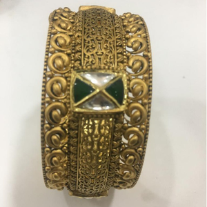 22KT Gold Antique Jadtar Kada For Bridal KV-B