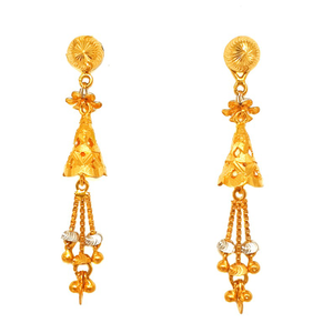 22K Gold Long Jumkha Earrings MGA - BTG0347