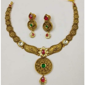 916 gold antique jadtar necklace