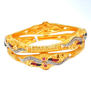 One gram gold forming 2 piece kadali bangles 