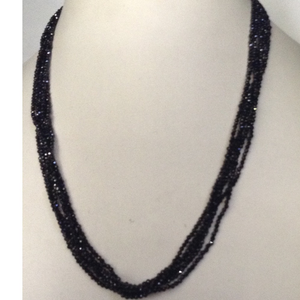Natural Black CZ Round Faceted Beeds 6 Layers