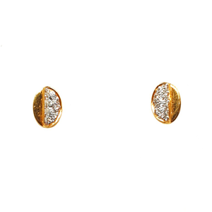22K Gold Oval Shaped Fancy Earrings MGA - BTG