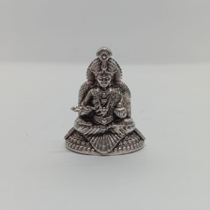 Pure silver idol of annapurna in antique poli
