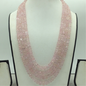 Natural Pink Morganite Faceted 4 Line Neckl