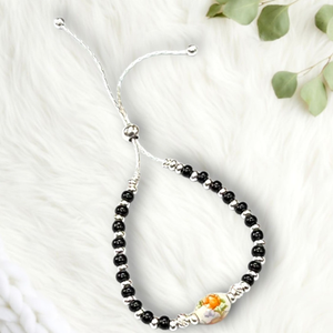 925 silver fancy black pearl bracelet