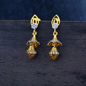 916  Gold CZ Classic Earring Jhummar LJE137