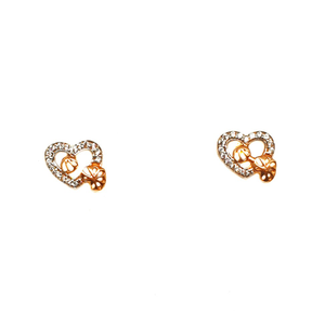 18K Rose Gold Heart Shaped Earrings MGA - BTG