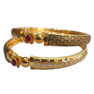 22K Gold Designer Kadli Bangle MGA - GK0082
