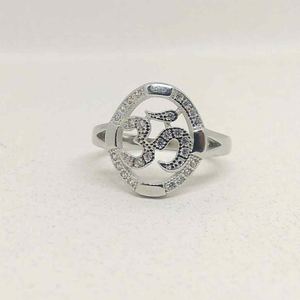 925 sterling silver om design Diamond ring un