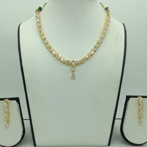 White CZ Stones Necklace Set JNC0164
