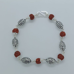 Silver 7 rudraksh in antique design