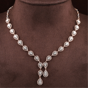 18kt rose gold designer diamond necklace