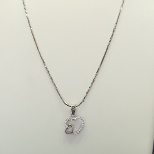 925 line honey bodger chain heart pendants