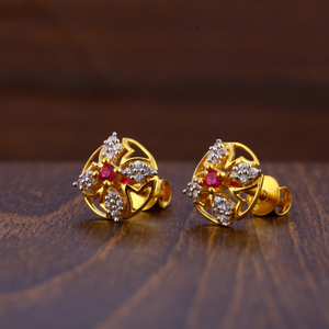 916 Gold CZ Ladies Tops Earrings LTE218