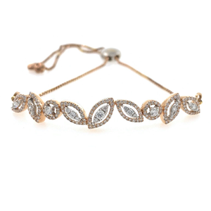 18kt / 750 rose gold chain diamond bracelet 8