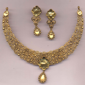 916 Gold Antique Kundan Khokha Necklace Set P
