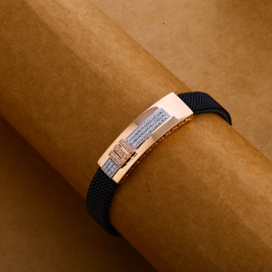 750 Rose Gold Hallmark  Leather Bracelet MLB2