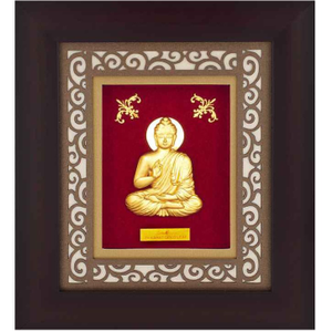 Lord buddha carving frame in 24k gold mga-age