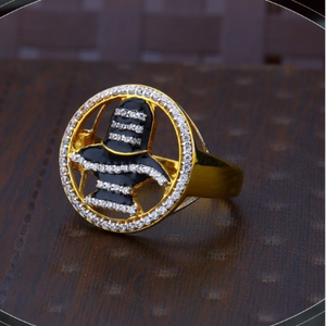 22k gold beautiful cz ring for mens r18-2747
