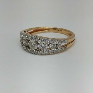 Real diamond rose gold branded ladies ring