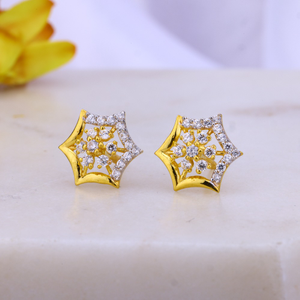 22k 916 creative flower shape gold earrings.