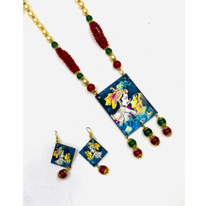 Radha Krishna Design Artificial Long Necklace