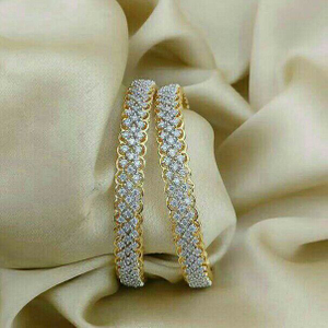 18KT Fancy Real Diamond Designer Bangle