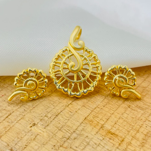 22k Gold Plain Elite Pendant Set