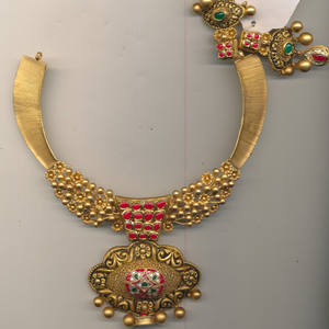22KT Gold Ladies Kundan Fancy Necklace Set