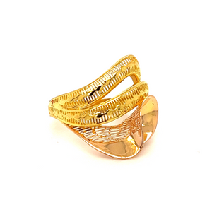 22k gold turkish plume feather ring