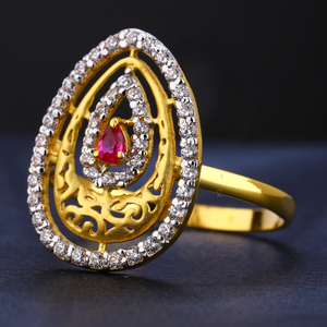 916 cz gold  delicate ladies ring lr763
