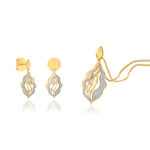 22k gold cz adriene pendant set