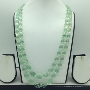 Natural Green Flourite Oval 2 Line Necklac