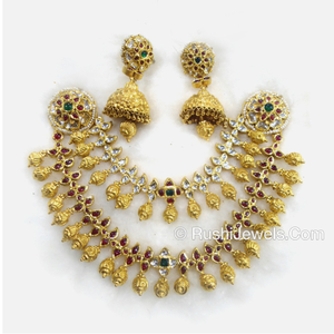 22k 916 antique gold bridal choker necklace a