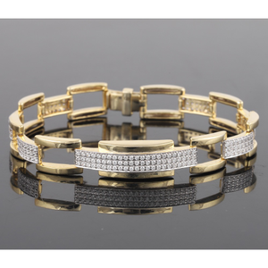 18kt yellow gold  diamond men's bracelet