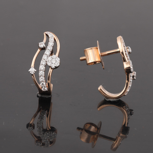 18kt designer diamond fancy J bali earrings