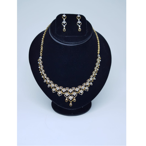 22kt gold classic diamond necklace set gk-n04