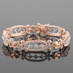 18kt fancy rose gold diamond men's bracelet