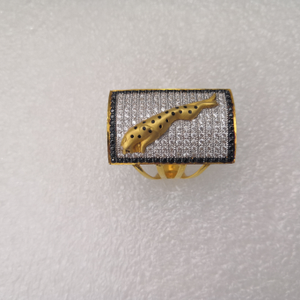916 gold fancy jaguar logo design Gents ring