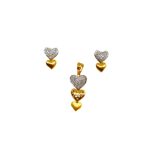 Beautiful Designer Pendant Set In 22K Gold MG