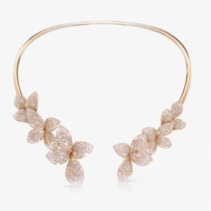 18k Gold with Diamond Multi Flower Design Nec